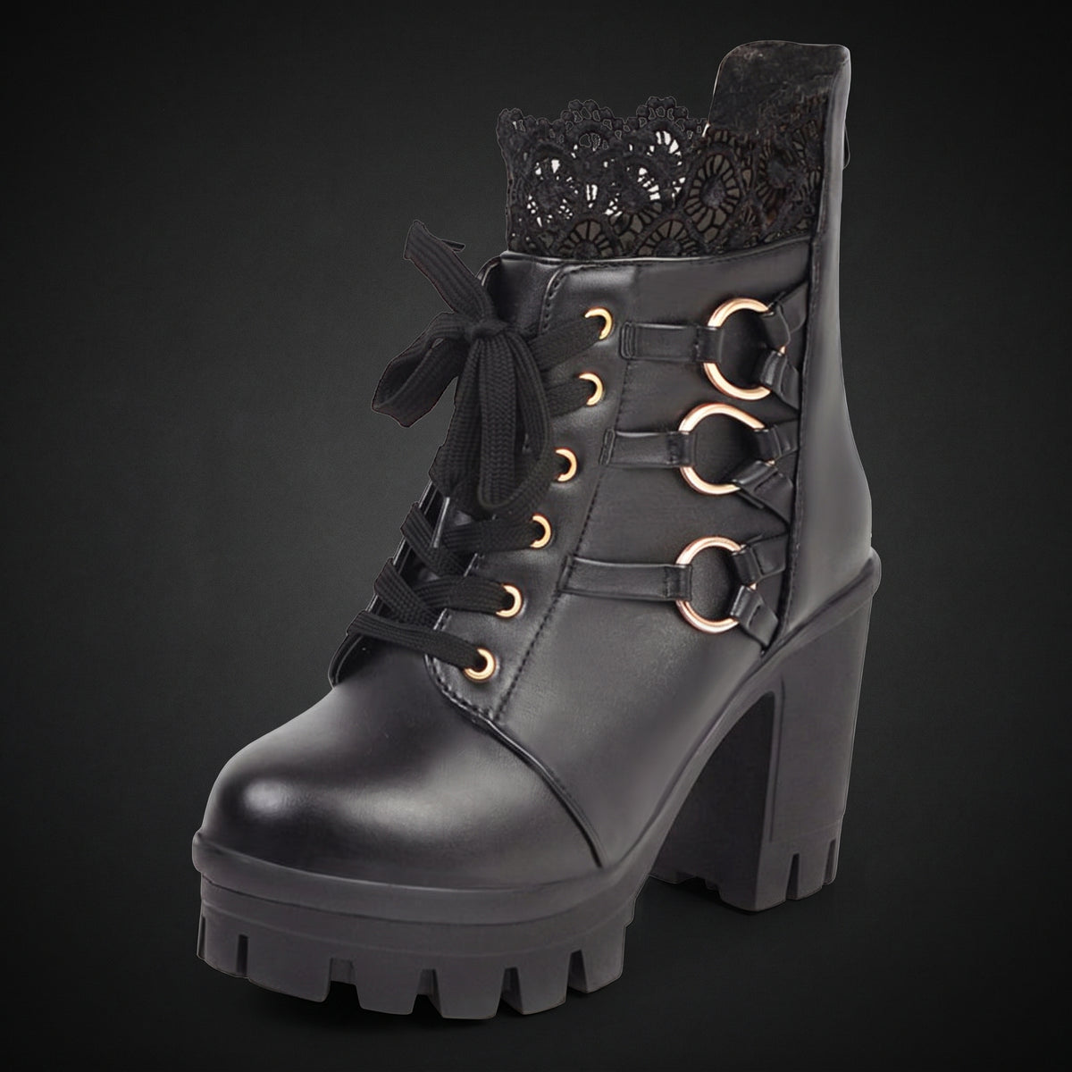 Studded Platform Combat Boots