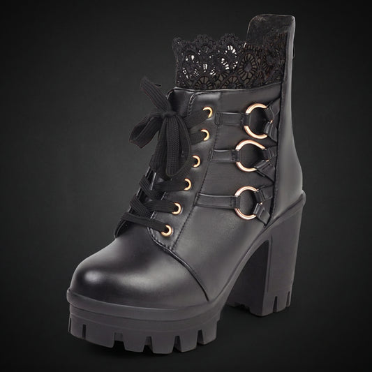 Studded Platform Combat Boots