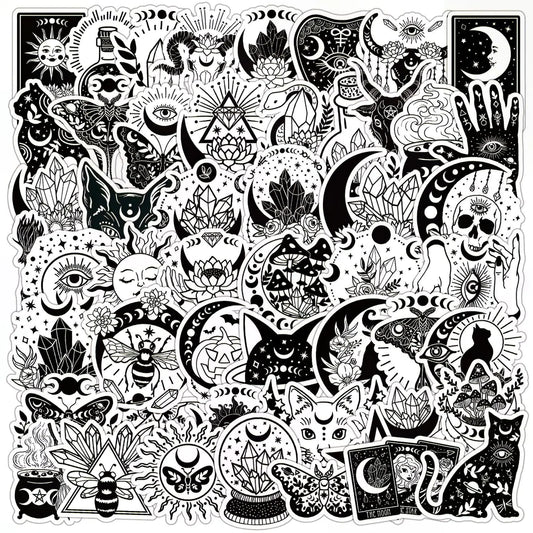 Occult Black and White Vinyl Sticker Pack