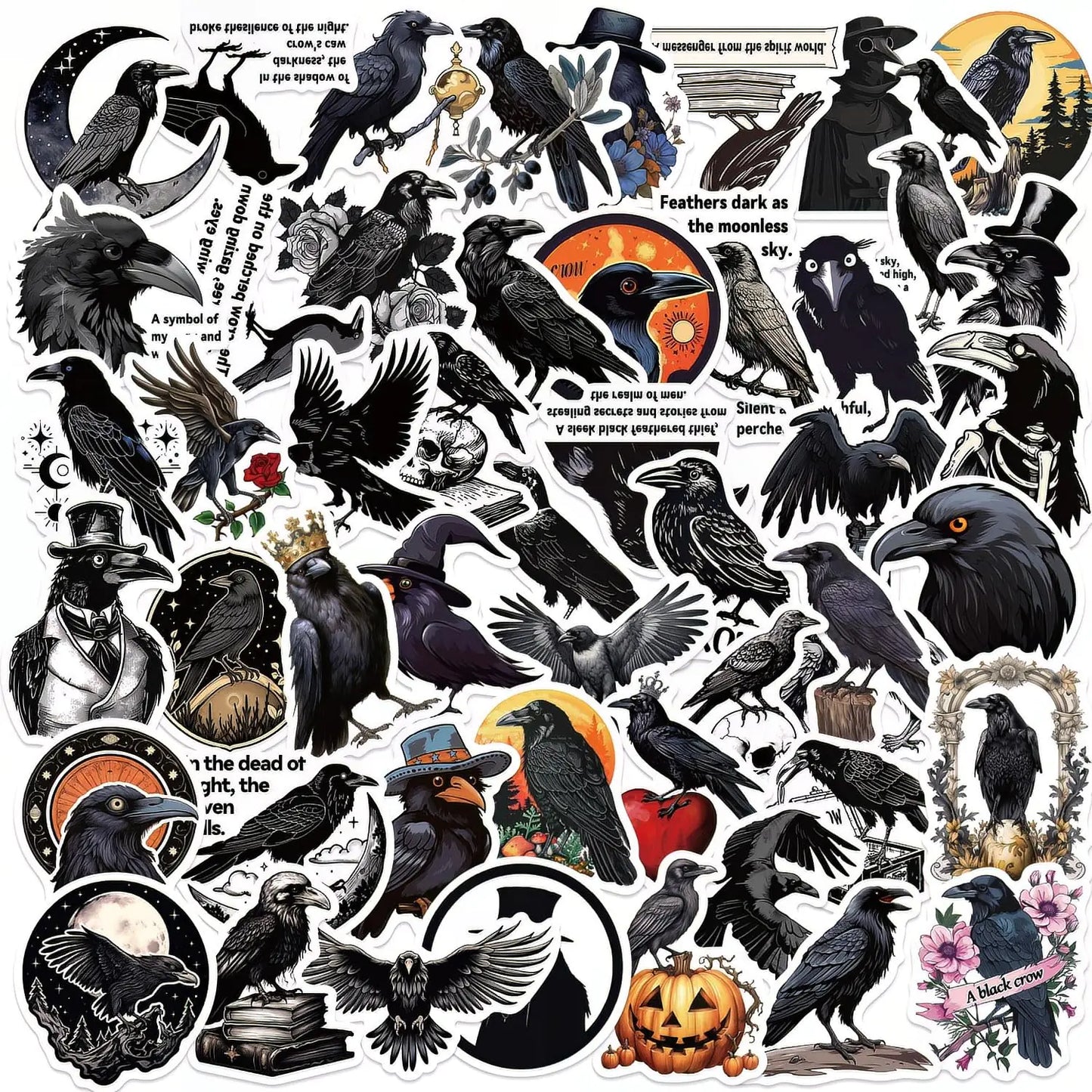 Raven and Crow Vinyl Sticker Pack